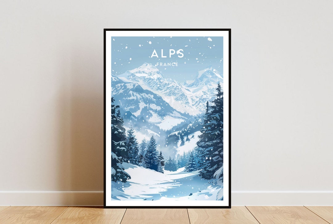 French Alps Travel Print - France, French Alps Poster, France Poster ...