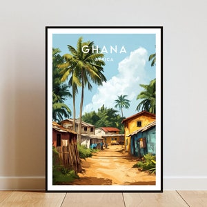 Ghana Travel Print - Africa, Ghana Poster, Africa Poster, Travel Wall Art, Africa Print, Ghana Wall Art, Ghana Print, Accra Poster, Accra