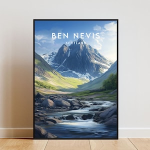 Ben Nevis Travel Print - Scotland, Ben Nevis Poster, Scotland Poster, Travel Wall Art, Scotland Print, Poster, Scotland, Europe, Ben Nevis