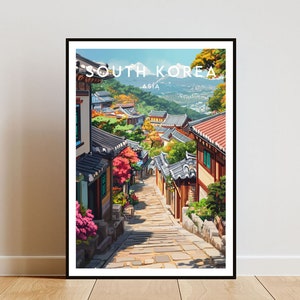 Südkorea Reisedruck - Asien, Südkorea Poster, Reise Wandkunst, Südkorea Print, Südkorea, Asien, Seoul Poster, Korea Wandkunst