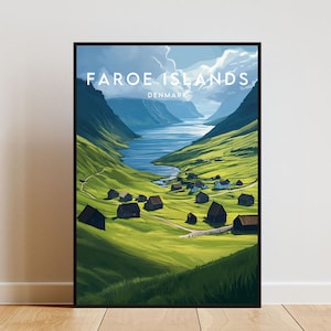 Faroe Islands Travel Print - Denmark, Faroe Islands Poster, Denmark Poster, Travel Wall Art, Denmark Print, Denmark, Europe, Faroe Islands