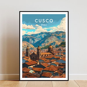 Impresión de viaje de Cusco - Perú, Cartel de Cusco, Cartel de Perú, Arte de pared de viaje, Impresión de Perú, Cusco, Sudamérica, Peruano, Arte de pared de Cusco, Viajes