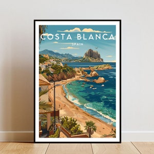 Costa Blanca Travel Print - Spain, Costa Blanca Poster, Spain Poster, Travel Wall Art, Spain Print, Spain, Europe, Costa Blanca Print