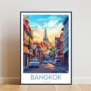 Bangkok Travel Print - Thailand, Bangkok Poster, Thailand Poster, Travel Wall Art, Thailand Print, Bangkok Print, Bangkok Travel Poster