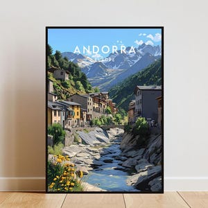 Impressão de viagem de Andorra - Europa, pôster da Europa, pôster de Andorra, arte de parede de viagem, impressão de Andorra, arte de parede de Andorra, arte da Europa, Andorra La Vella