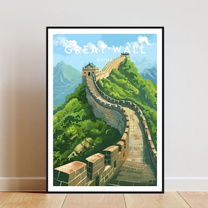 Great Wall Of China Travel Print - China, Great Wall Poster, China Poster, Travel Wall Art, China Print, Great Wall Of China Wall Art, China