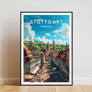 Stuttgart Travel Print - Germany, Stuttgart Poster, Germany Poster, Travel Wall Art, Germany Print, poster, Germany, Europe, Stuttgart Print