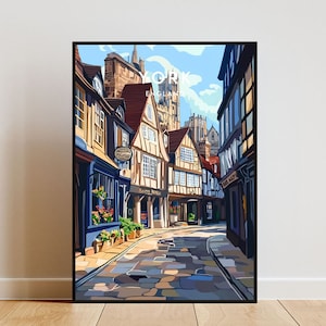 York Travel Print - England, York Poster, England Poster, Reise, Wandkunst, England Print, England, Europa, York, UK, Großbritannien, Yorkshire