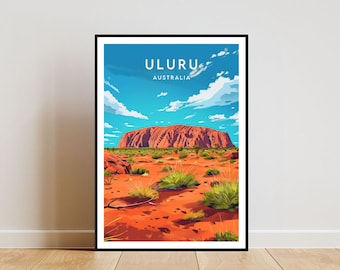 Uluru Travel Print - Australia, Uluru Poster, Australia Poster, Travel Wall Art, Australia Print, poster, Australia, Uluru, Ayers Rock
