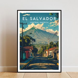 El Salvador Reisedruck - Mittelamerika, El Salvador Poster, Mittelamerika Poster, Reise Wandkunst, El Salvador Druck, Mittelamerika