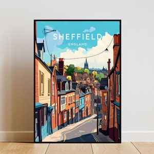 Sheffield Travel Print - England, Sheffield Poster, England Poster, Travel Wall Art, England Print, Britain, Sheffield Wall Art, UK print
