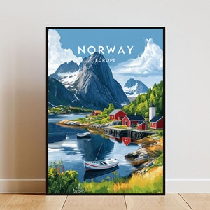 Norway Travel Print - Europe, Europe Poster, Norway Poster, Travel Wall Art, Norway Print, Poster, Norway, Europe, Oslo, Scandinavia, Fjords