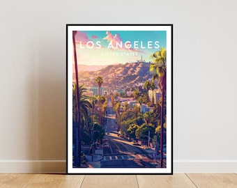 Los Angeles Travel Print - United States, Los Angeles Poster, America Poster, Travel Wall Art, America Print, poster, America, LA, USA