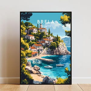 Brela Travel Print - Croatia, Brela Poster, Croatia Poster, Travel Wall Art, Croatia Print, Croatia, Brela Wall Art, Croatian, Brela Print
