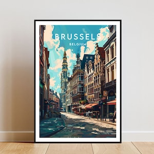 Brussels Travel Print - Belgium, Brussels Poster, Belgium Poster, Travel Wall Art, Belgium Print, poster, Belgium, Europe, Brussels, Belgian