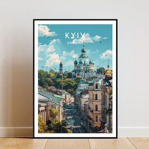 Impresión de viaje de Kiev - Ucrania, Cartel de Kiev, Cartel de Ucrania, Arte de la pared de viaje, Impresión de Ucrania, cartel, Ucrania, Europa, Kiev, Arte de la pared de Ucrania