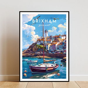 Brixham Travel Print - England, Brixham Poster, England Poster, Travel Wall Art, England Print, England, Europe, Brixham, UK, Britain, Devon