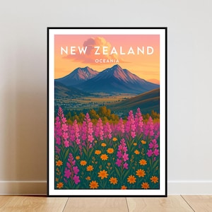 New Zealand Travel Print - Oceania, New Zealand Poster, Wellington Poster, Wellington Print, New Zealand Print, New Zealand,Birthday Present