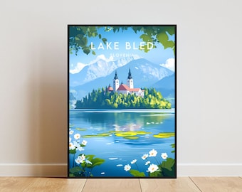 Bleder See Reise Druck - Slowenien, Bleder See Poster, Slowenien Poster, Reise, Wandkunst, Slowenien Druck, Poster, Slowenien, Europa, Bleder See