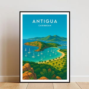 Antigua Travel Print - Caribbean, Antigua Poster, Caribbean Poster, Travel Art, Caribbean Print, Antigua Print, Antigua, Antigua And Barbuda
