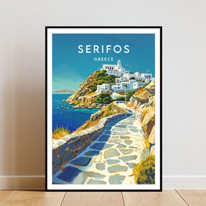 Serifos Travel Print - Greece, Serifos Poster, Greece Poster, Travel Wall Art, Greece Print, poster, Greece, Europe, Serifos Wall Art