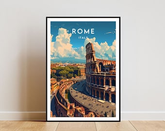 Rome Travel Print - Italy, Rome Poster, Italy Poster, Travel Wall Art, Italy Print, poster, Italy, Europe, Rome, Italy Wall Art, Colosseum