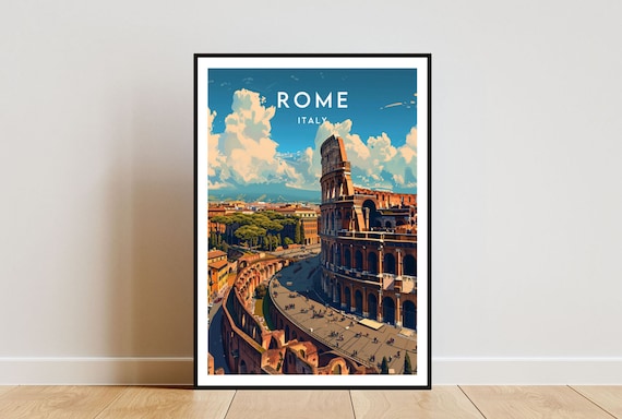 Rome Travel Print - Italy, Rome Poster, Italy Poster, Travel Wall Art, Italy Print, poster, Italy, Europe, Rome, Italy Wall Art, Colosseum