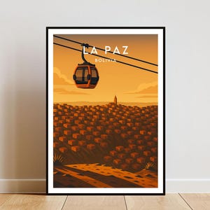 La Paz Travel Print - Bolivia, La Paz Poster, Bolivia Poster, Travel Wall Art, Bolivia Print, La Paz Print, La Paz, La Paz Bolivia Poster