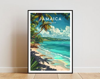 Jamaica Travel Print - Caribbean, Jamaica Poster, Caribbean Poster, Travel Wall Art, Jamaica Print, Jamaica, Caribbean, Jamaican