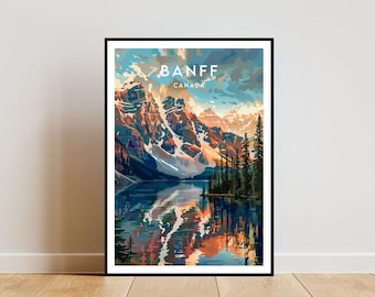 Banff Travel Print - Canada, Banff Poster, Canada Poster, reizen muurkunst, Canada Print, poster, Canada, Banff Art, Noord-Amerika, Canadees