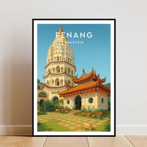 Penang Travel Print - Malaysia, Penang Poster, Malaysia Poster, Malaysia Print, Penang Print, Penang, Wedding Gift, Birthday Present