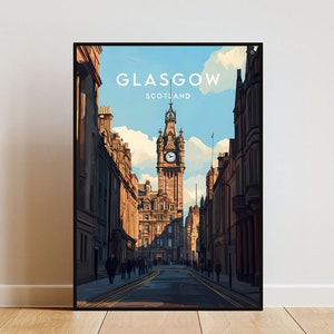 Glasgow Travel Print - Scotland, Glasgow Poster, Scotland Poster, Travel Wall Art, Scotland Print, Poster, Scotland, Europe, Glasgow, Travel