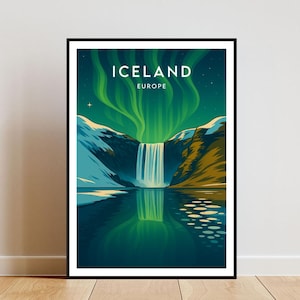Iceland Travel Print - Europe, Iceland Poster, Reykjavik Poster, Reykjavik Print, Iceland Print, Iceland, Birthday Present, Wedding Gift