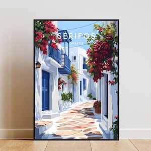 Serifos Travel Print - Greece, Serifos Poster, Greece Poster, Travel Wall Art, Greece Print, Greece Wall Art, Europe Print, Serifos Wall Art