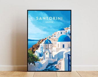 Santorini Travel Print - Greece, Santorini Poster, Greece Poster, Travel Wall Art, Greece Print, poster, Greece, Europe, Santorini Wall Art