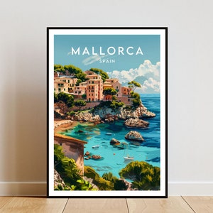 Mallorca Travel Print - Spain, Mallorca Poster, Spain Poster, Travel Wall Art, Spain Print, poster, Spain, Europe, Mallorca, Spanish Print