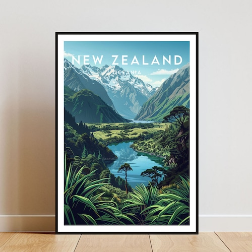 New Zealand Travel Print - Oceania, Poster, New Zealand Poster