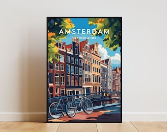 Amsterdam Travel Print - Netherlands, Amsterdam Poster, Netherlands Poster, Travel Wall Art, Netherlands Print, poster, Holland, Amsterdam