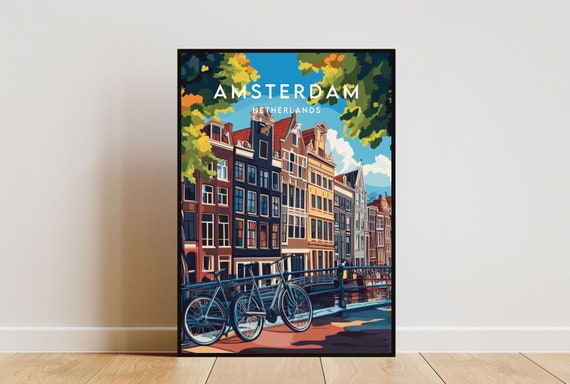 Amsterdam Travel Print - Netherlands, Amsterdam Poster, Netherlands Poster, Travel Wall Art, Netherlands Print, poster, Holland, Amsterdam