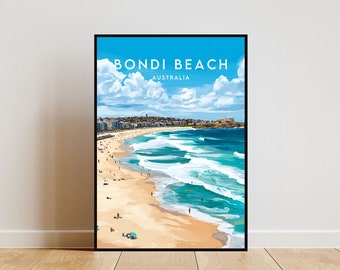 Bondi Beach Travel Print - Australia, Bondi Beach Poster, Australia Poster, Travel Wall Art, Australia Print, Poster, Australia, Bondi Beach