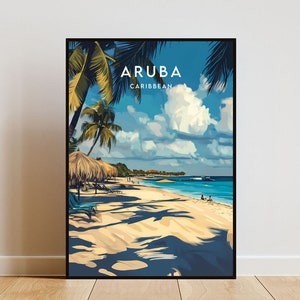 Aruba Travel Print - Karibik, Aruba Poster, Karibik Poster, Reise Wandkunst, Aruba Print, Aruba, Karibik, Reise Wandbild, Poster