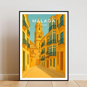 Malaga Travel Print - Spain, Malaga Poster, Spain Poster, Travel Wall Art, Spain Print, Malaga Print, Malaga, Spain Travel Print