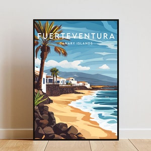 Fuerteventura Travel Print - Kanarische Inseln, Fuerteventura Poster, Spanien Poster, Reise Wandkunst, Spanien Print, Spanien, Fuerteventura Print