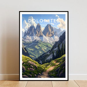 Dolomites Travel Print - Italy, Dolomites Poster, Italy Poster, Travel Wall Art, Italy Print, poster, Italy, Europe, Dolomites, Italy Mural