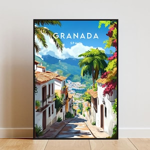 Granada Travel Print - Spain, Granada Poster, Spain Poster, Travel Wall Art, Spain Print, Poster, Spain, Europe, Granada Art, Spanish Print