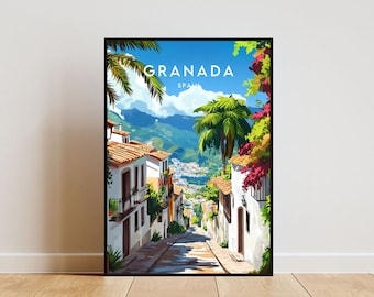 Granada Travel Print - Spain, Granada Poster, Spain Poster, Travel Wall Art, Spain Print, Poster, Spain, Europe, Granada Art, Spanish Print