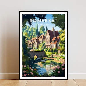 Somerset Travel Print - England, Somerset Poster, England Poster, Travel Wall Art, England Print, England, Britain, Somerset Print, UK print