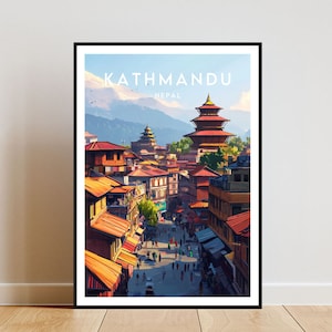 Kathmandu Travel Print - Nepal, Kathmandu Poster, Nepal Poster, Travel Wall Art, Nepal Print, Kathmandu, Travel Poster, Nepal Wall Art