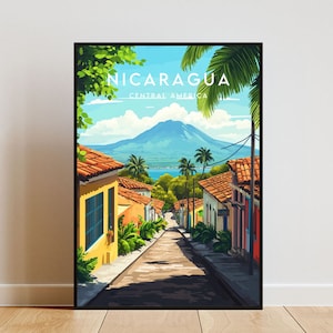 Nicaragua Reisedruck - Mittelamerika, Nicaragua Poster, Mittelamerika Poster, Reise Wandkunst, Nicaragua Print, Nicaragua Wandkunst