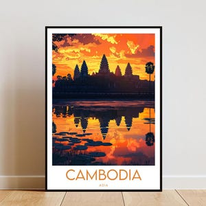 Cambodia Travel Print, Angkor Wat Poster, Cambodia Poster, Travel Wall Art, Cambodia Print, Angkor Wat Print, Cambodia Wall Art